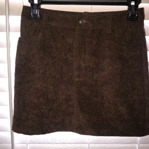 Brown xs corduroy skirt with pockets